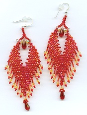 handmade beaded earrings - Phoenix Feathers