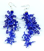 handmade beaded earrings - Wild Blue