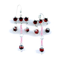 handmade wire wrapped beaded earrings - Dare to Be Red