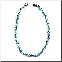 Anklet in iridescent green with peacock swarovski