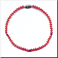 Anklet in red with siam 2X-AB swarovski