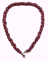 unique handmade gift - spiral necklace in dark purple
