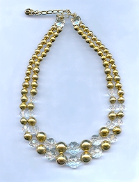 vintage napier necklace, faceted crystal and rhinestones.