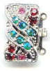 Stunning clasp with intricate detailing and brilliantly colored rhinestones.