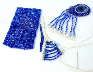 Worked in sections to be later sewn together