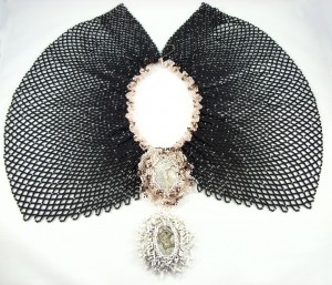 Closer to the Finish elaborate bead woven neckpiece in progress