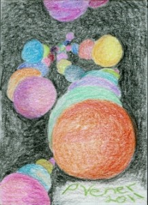 Variation of Planck's Constant in the Multiverse ACEO by Patricia C Vener copyright 2011