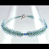 emerald and celeste bead woven anklet, 2012, Patricia C Vener