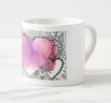 picture of an ornate art design on a latte mug